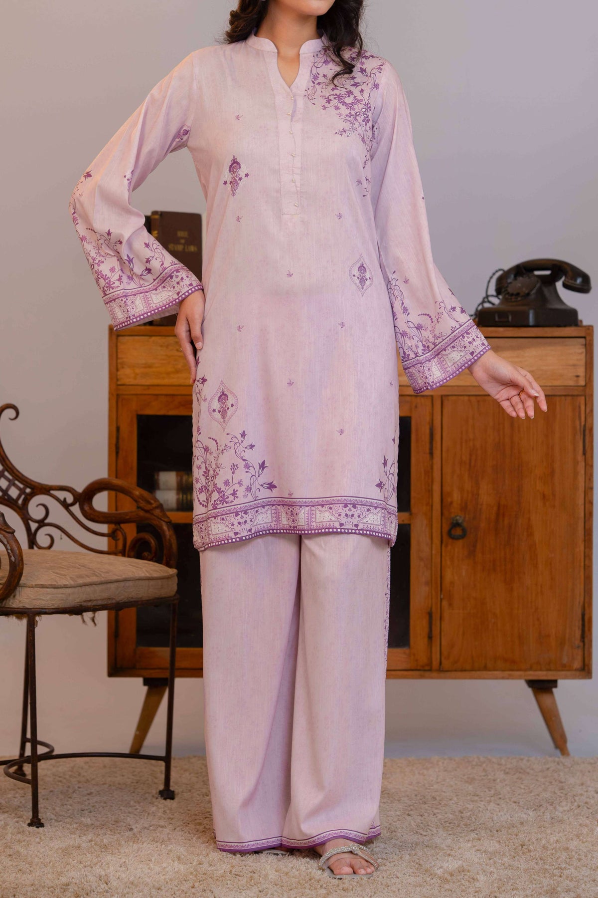 Npslr2101 Printed Raw Silk Lawn - Stitched 2Pc