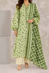 Unstitched 3Pc - Printed Khaddar Suit - 263026