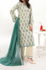 Unstitched 3Pc Printed Lawn Suit - NUSLW3117