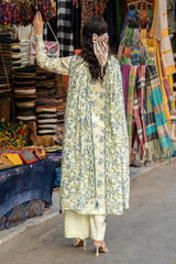 Unstitched 3Pc Printed Embroidered Lawn Suit - NUSLE3155
