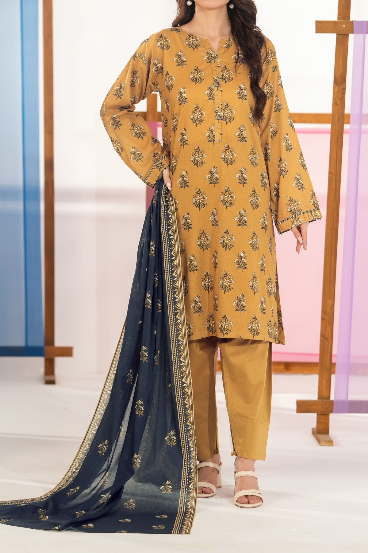 NUSLW3113 Printed Lawn Suit - Unstitched 3Pc