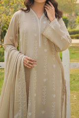 NPSSE3085 Schiffli Embroidered Lawn Suit - Stitched 3Pc