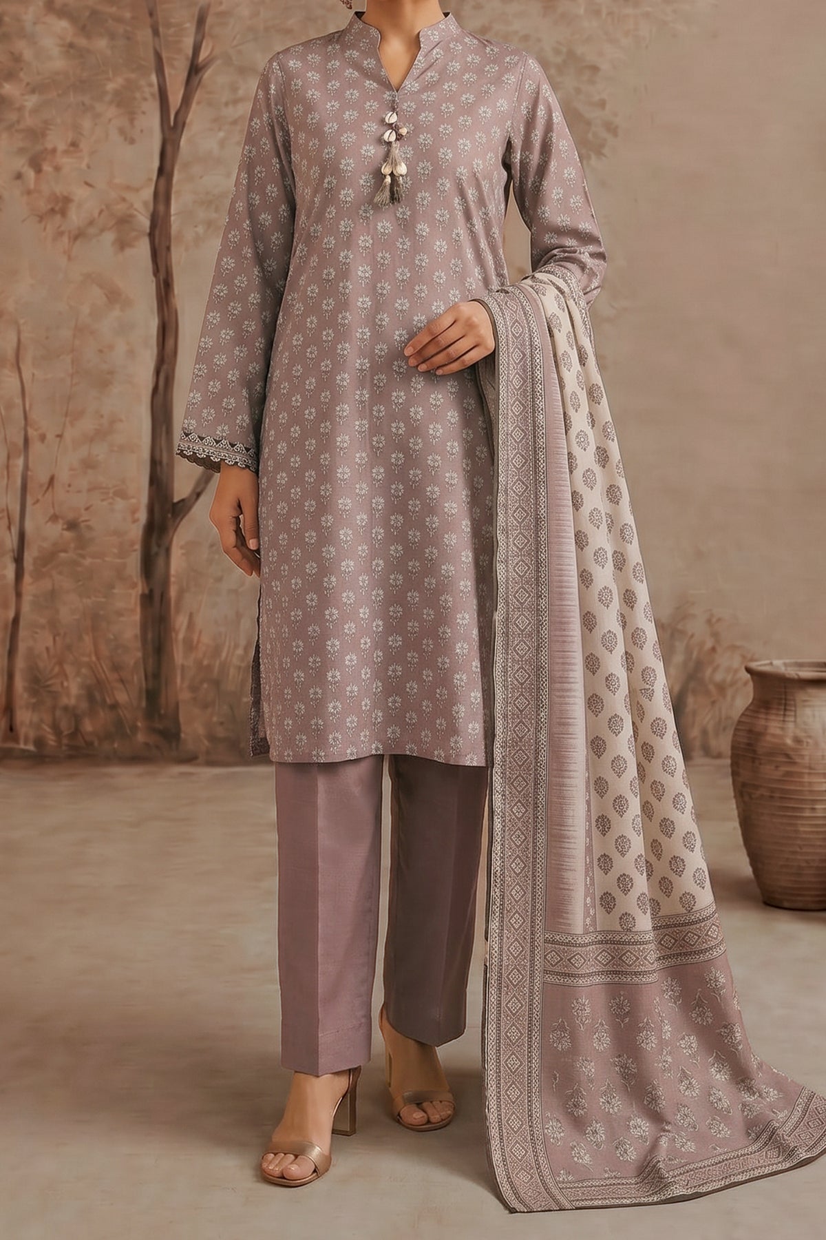 NUSLW3103 Printed Lawn Suit - Unstitched 3Pc