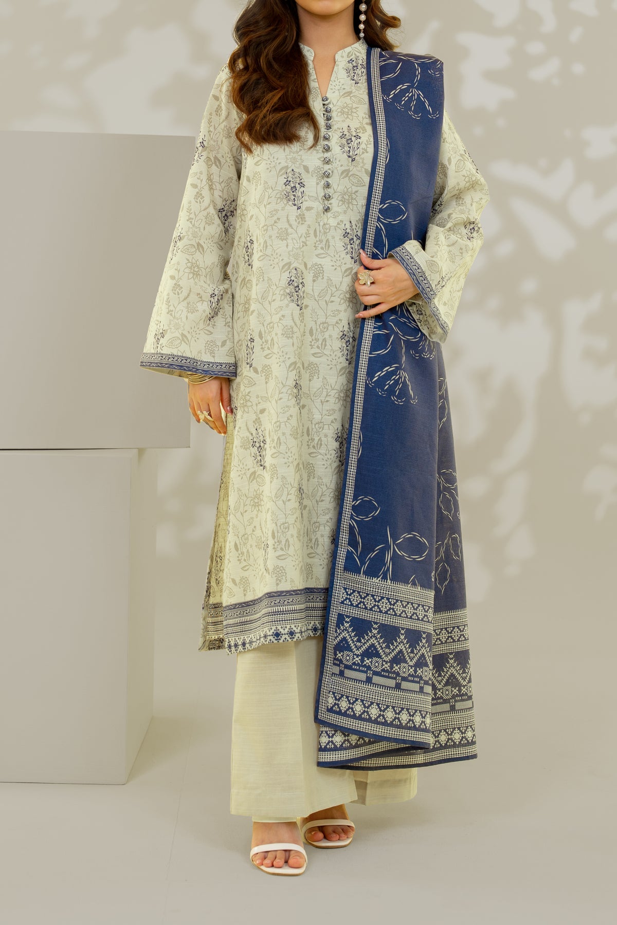Stitched 3Pc - Printed Khaddar - NPWKDP3013