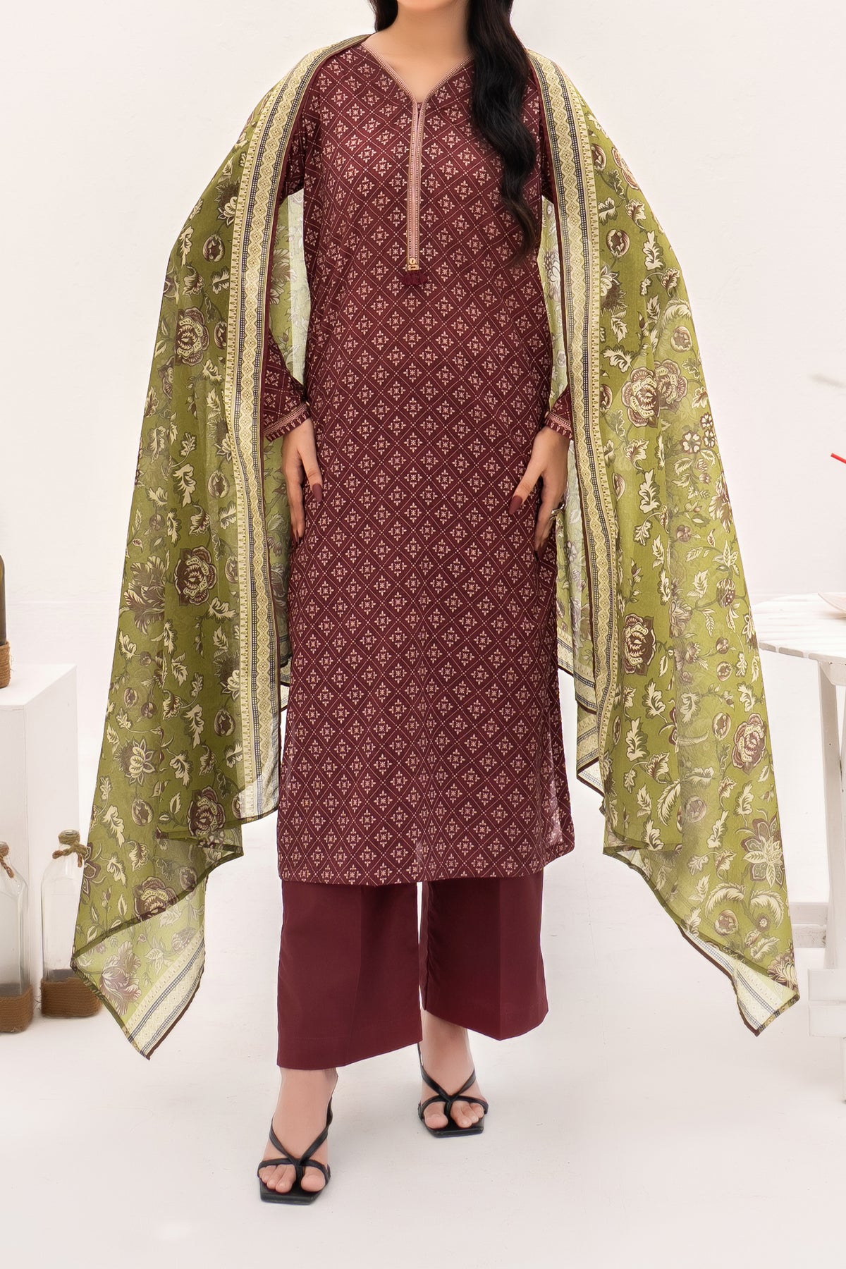 NUSLW3109 Printed Lawn Suit - Unstitched 3Pc