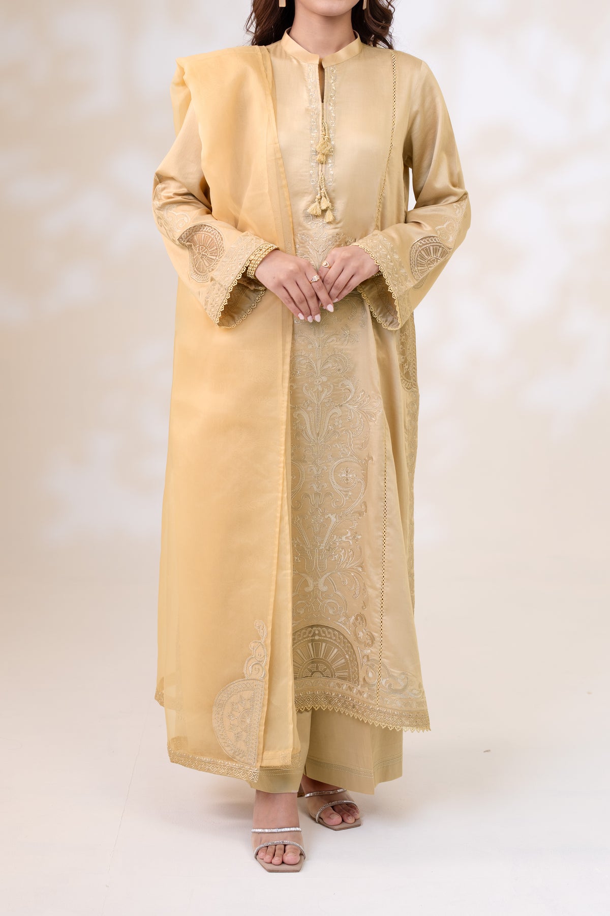 Stitched 3Pc - Cotton Satin - NPSCS3142
