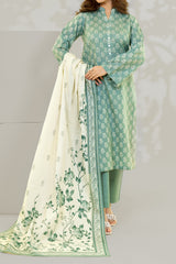Unstitched 3Pc - Printed Khaddar Suit - 263007