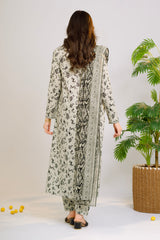 NUSLW3024 Printed Lawn Suit - Unstitched 3Pc