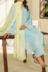 GLACIER - Schiffli Embroidered Lawn Suit - 3Pc