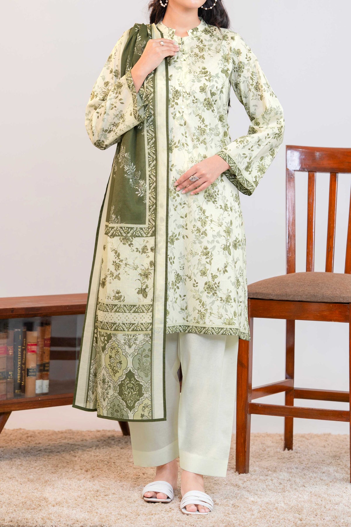 NUSLW3403 Printed Lawn Suit - Unstitched 3Pc