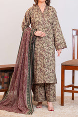 NUSLW3085 Printed Lawn Suit - Unstitched 3Pc