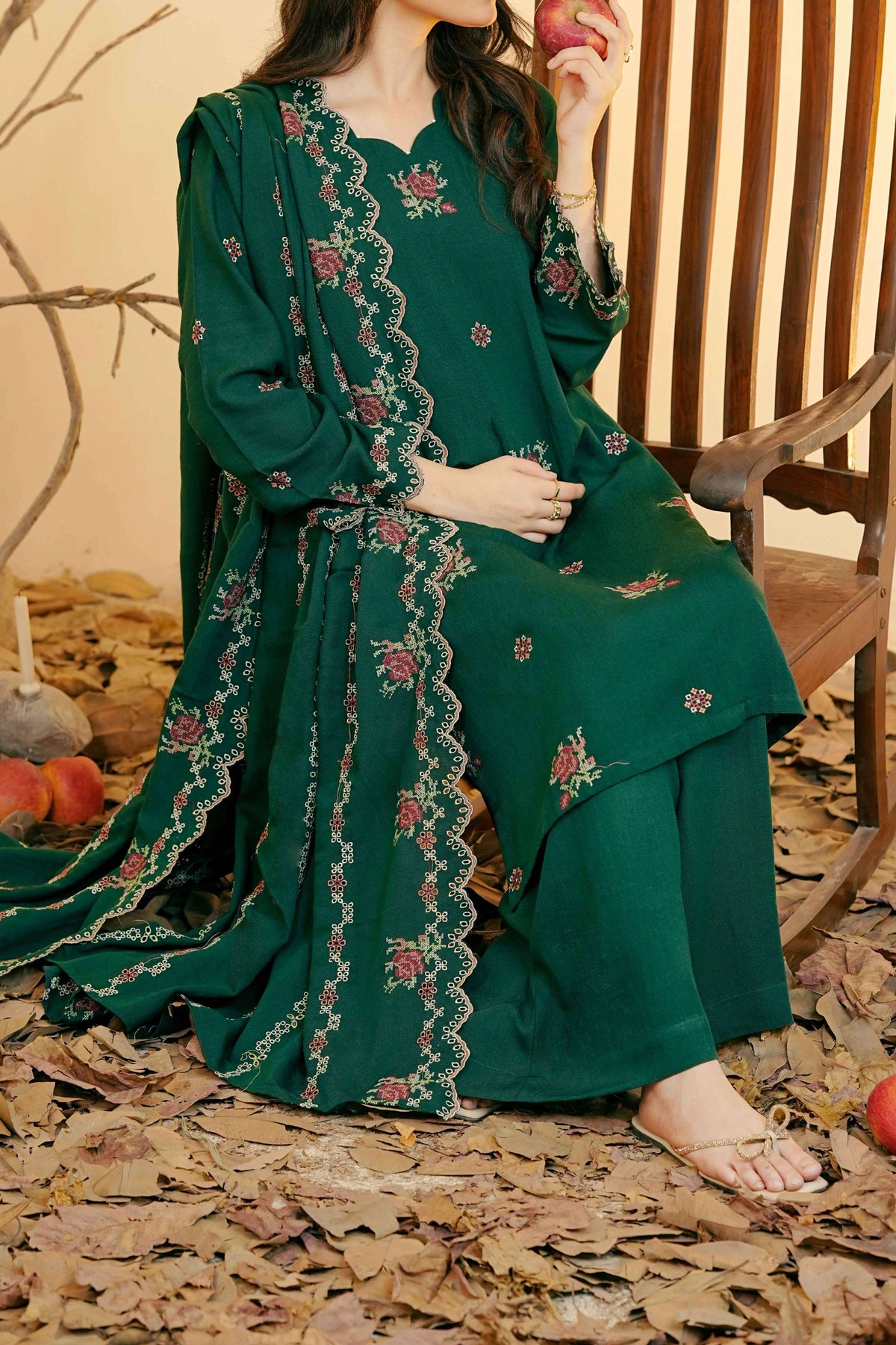 EMERALD - Silk Karandi Suit - 3 Piece - 3213