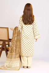 NUSLW3035 Printed Lawn Suit - Unstitched 3Pc