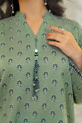 Unstitched 3Pc - Printed Khaddar Suit - 263014