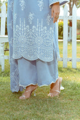 NPSSE3084 Schiffli Embroidered Lawn Suit - Stitched 3Pc