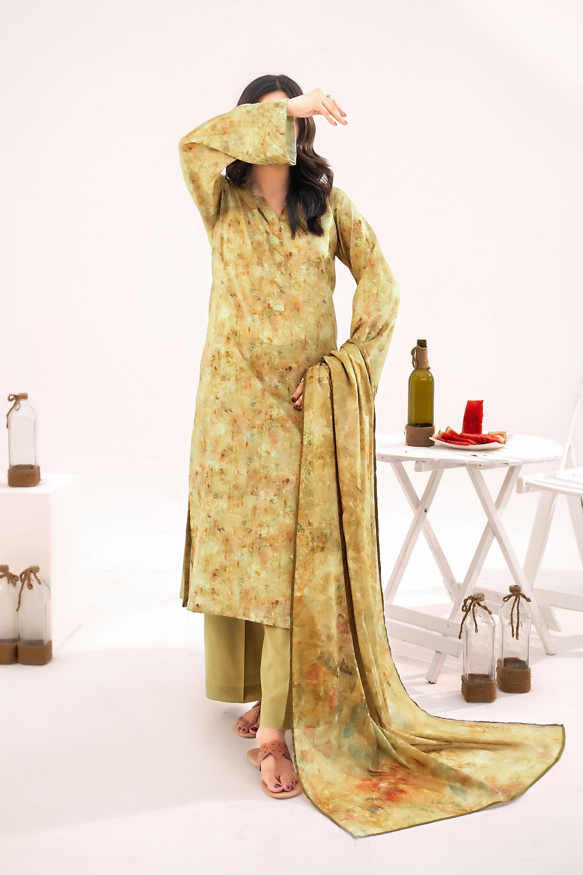 NUSLW3124 Printed Lawn Suit - Unstitched 3Pc