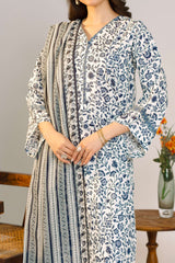 NUSLW3043 Printed Lawn Suit - Unstitched 3Pc