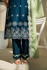 AZURE - Schiffli Embroidered Lawn Suit - 3Pc