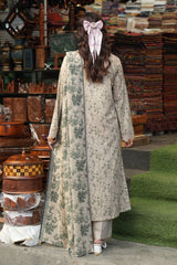 NUSLE3157 Printed Embroidered Lawn Suit - Unstitched 3Pc