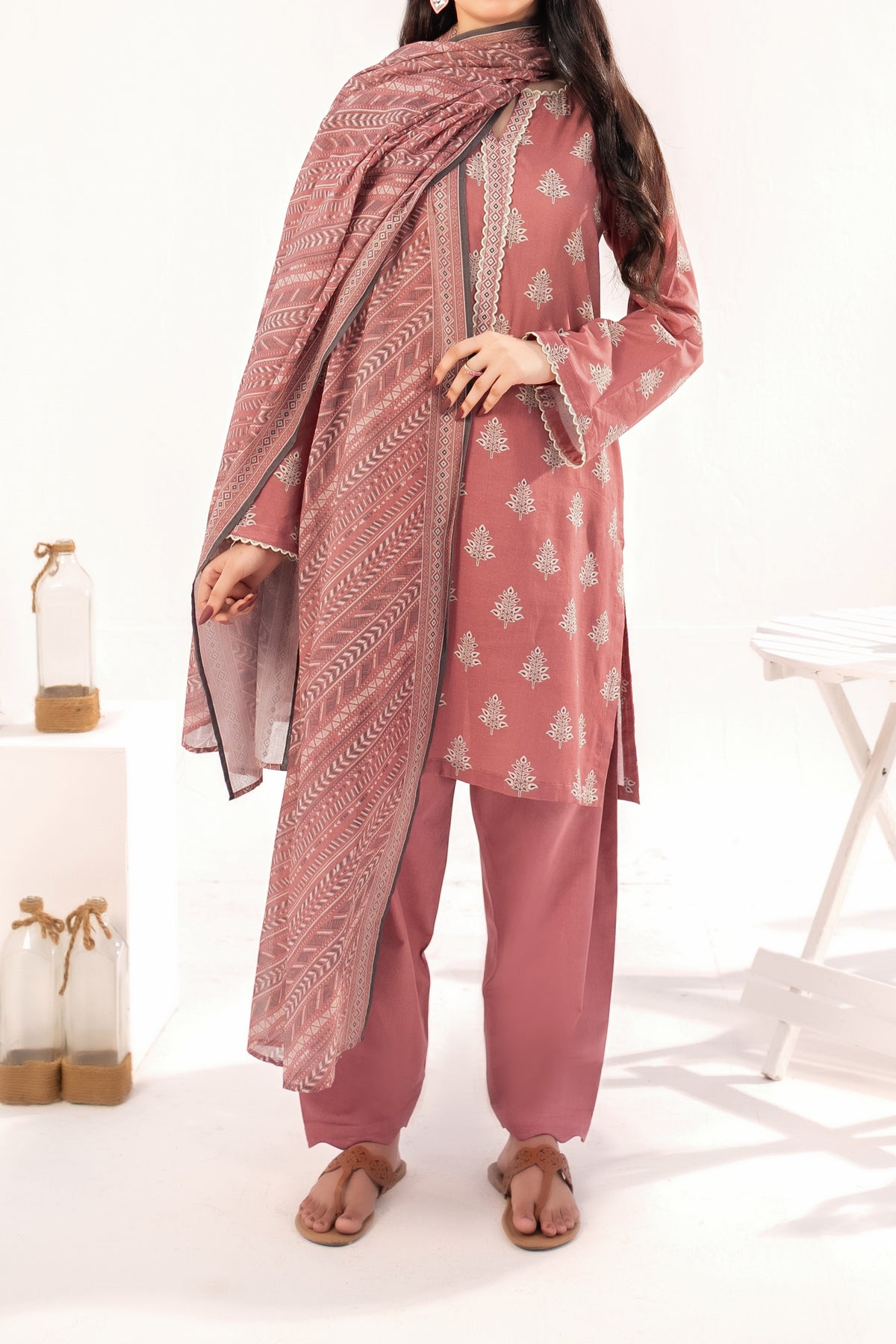 NUSLW3114 Printed Lawn Suit - Unstitched 3Pc
