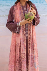 NUSLD3093 Dobby Embroidered Lawn Suit - Unstitched 3Pc