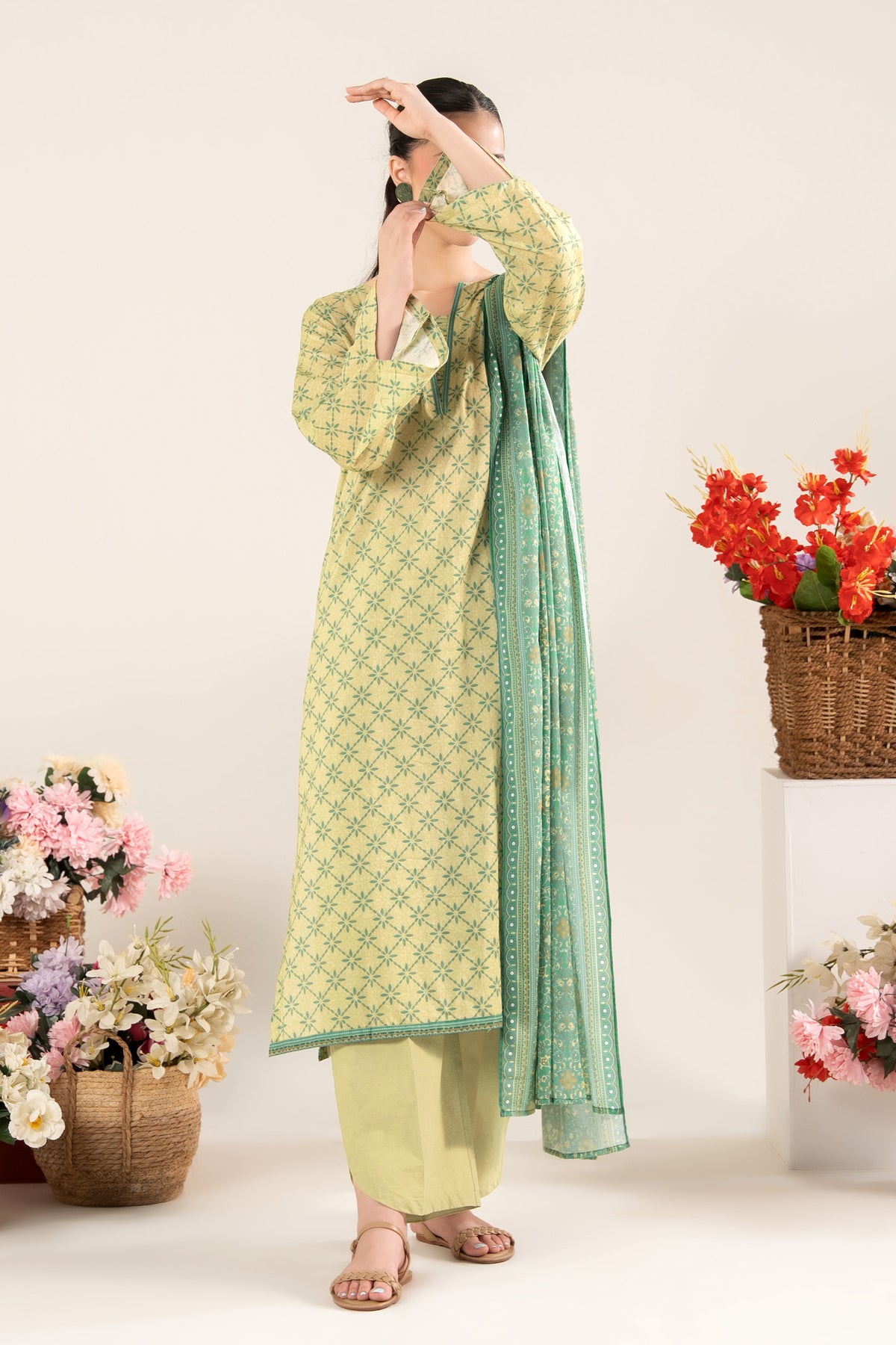 NUSLW3110 Printed Lawn Suit - Unstitched 3Pc