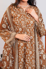 NUSLW3402 Printed Lawn Suit - Unstitched 3Pc