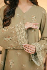 TAUPE - Silk Karandi Suit - 3 Piece - 3214