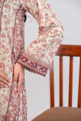 Unstitched 3Pc Printed Lawn Suit - NUSLW3064