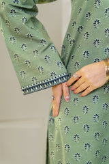 Unstitched 3Pc - Printed Khaddar Suit - 263014