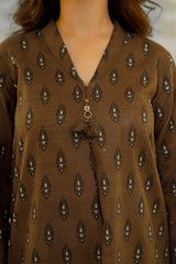 Unstitched 3Pc - Printed Khaddar Suit - 263004