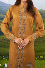 Cotton Satin Shirt with Plain Dyed Trouser – Elegant Outfit