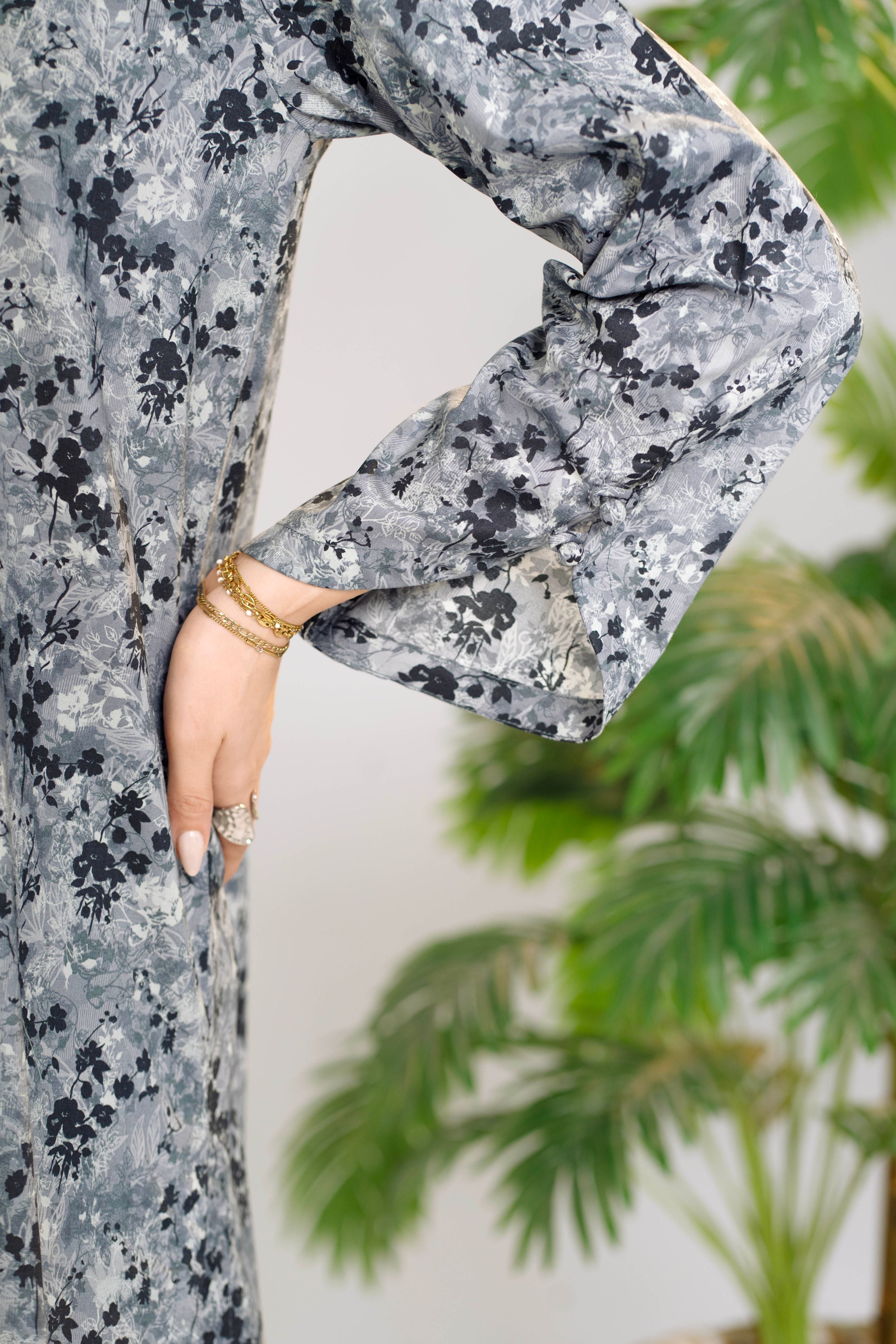 Printed Lawn Suit 3Pc with Printed Dupatta and Dyed Cambric Trouser