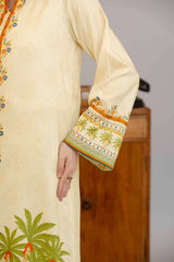 Npslr114 Printed Raw Silk Lawn - Stitched 1Pc