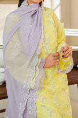 CANARY - Schiffli Embroidered Lawn Suit - 3Pc