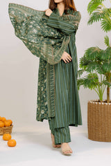 NUSLW3048 Printed Lawn Suit - Unstitched 3Pc