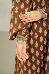 Unstitched 3Pc - Printed Khaddar Suit - 263012