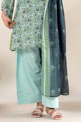 NUSLW3135 Printed Lawn Suit - Unstitched 3Pc