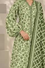 Unstitched 3Pc - Printed Khaddar Suit - 263026