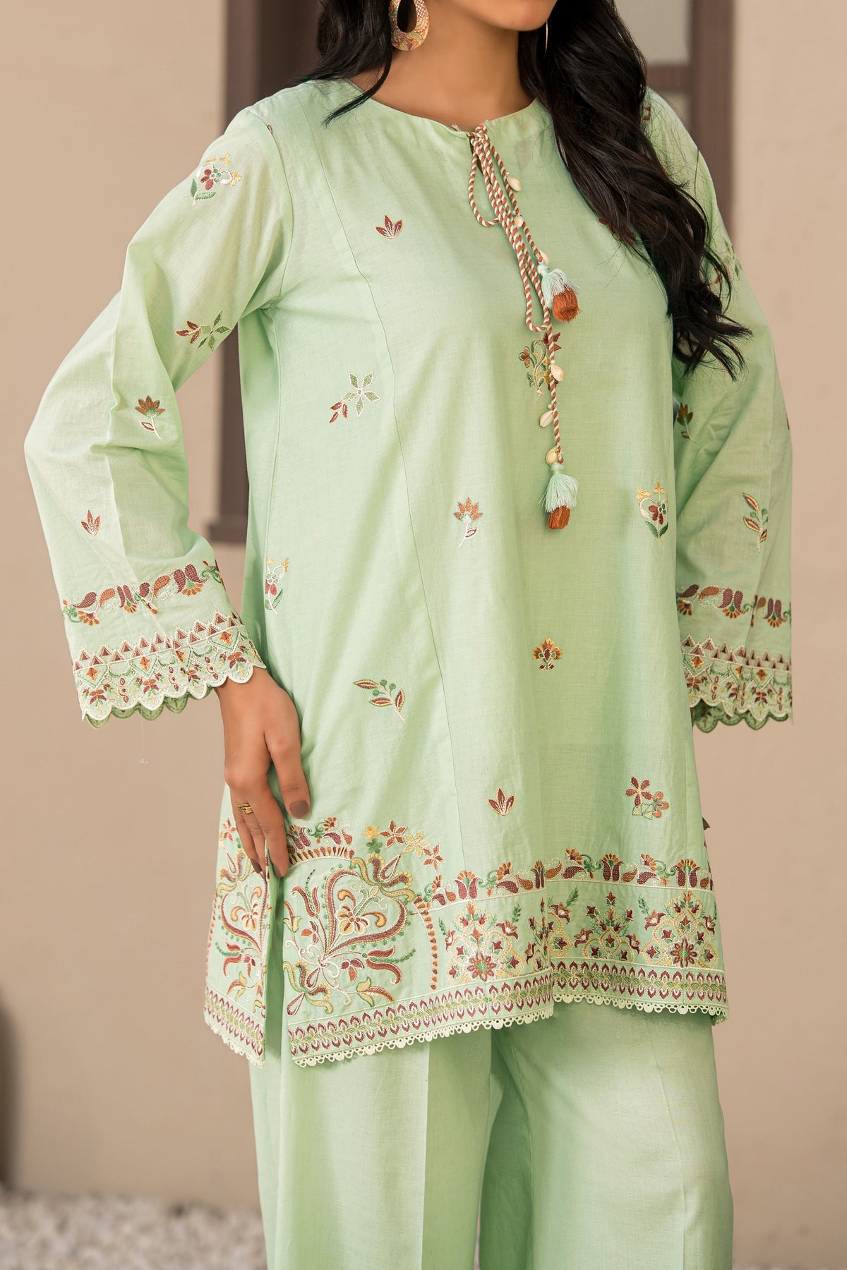 Npsde2113 Embroidered Dobby Lawn - Stitched 2Pc