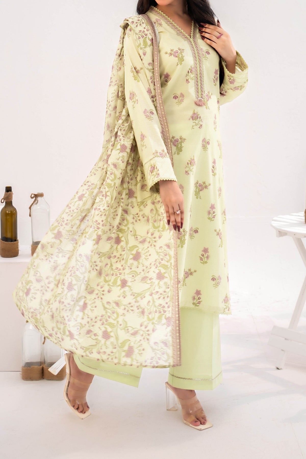 NUSLW3116 Printed Lawn Suit - Unstitched 3Pc