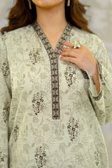 Unstitched 3Pc - Printed Khaddar Suit - 263005