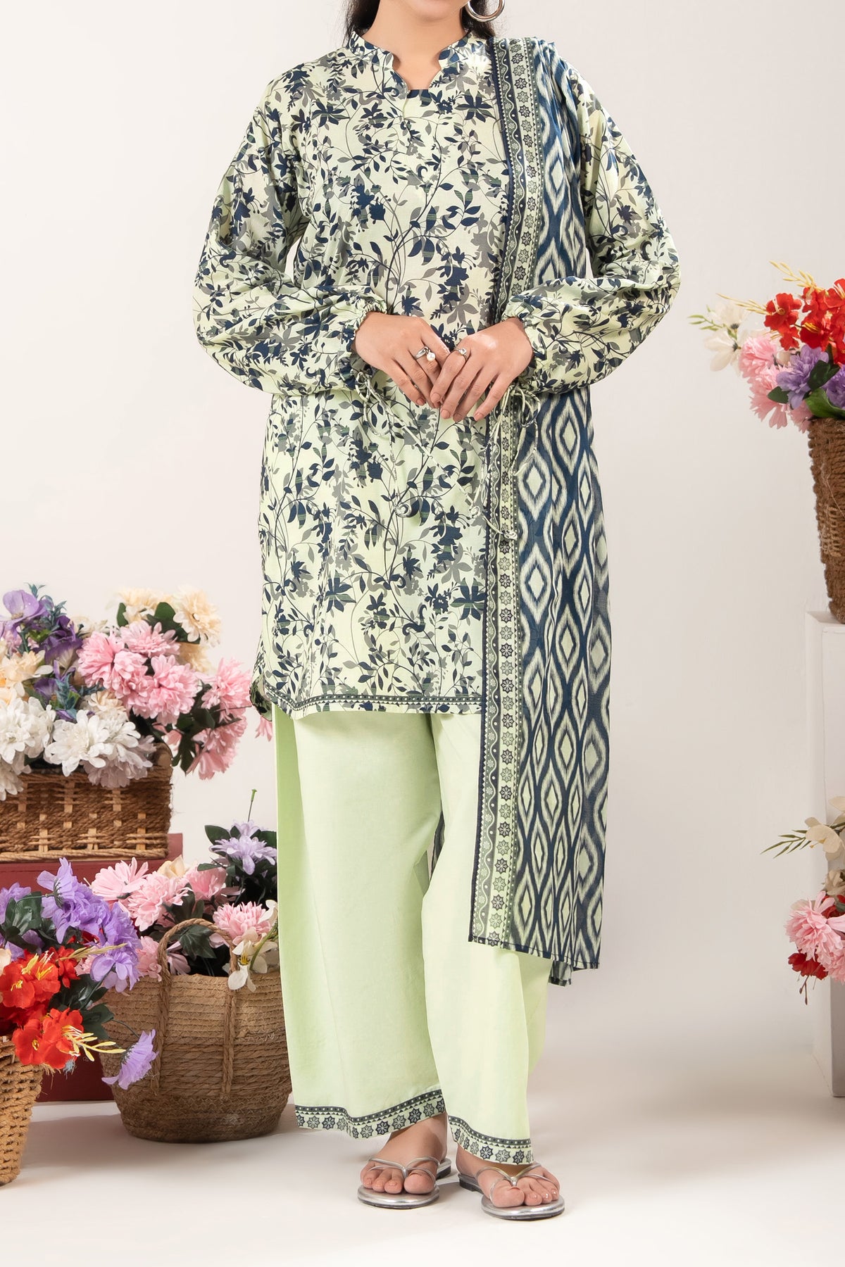NUSLW3118 Printed Lawn Suit - Unstitched 3Pc