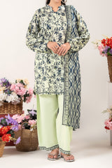 NUSLW3118 Printed Lawn Suit - Unstitched 3Pc