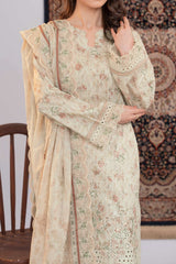 NPSLE3093 Printed Embroidered Lawn Suit - Stitched 3Pc