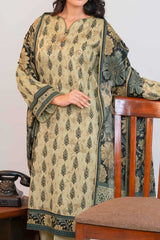 NUSLW3040 Printed Lawn Suit - Unstitched 3Pc