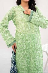 Unstitched 3Pc Printed Lawn Suit - NUSLW3119