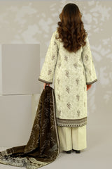 Unstitched 3Pc - Printed Khaddar Suit - 263005