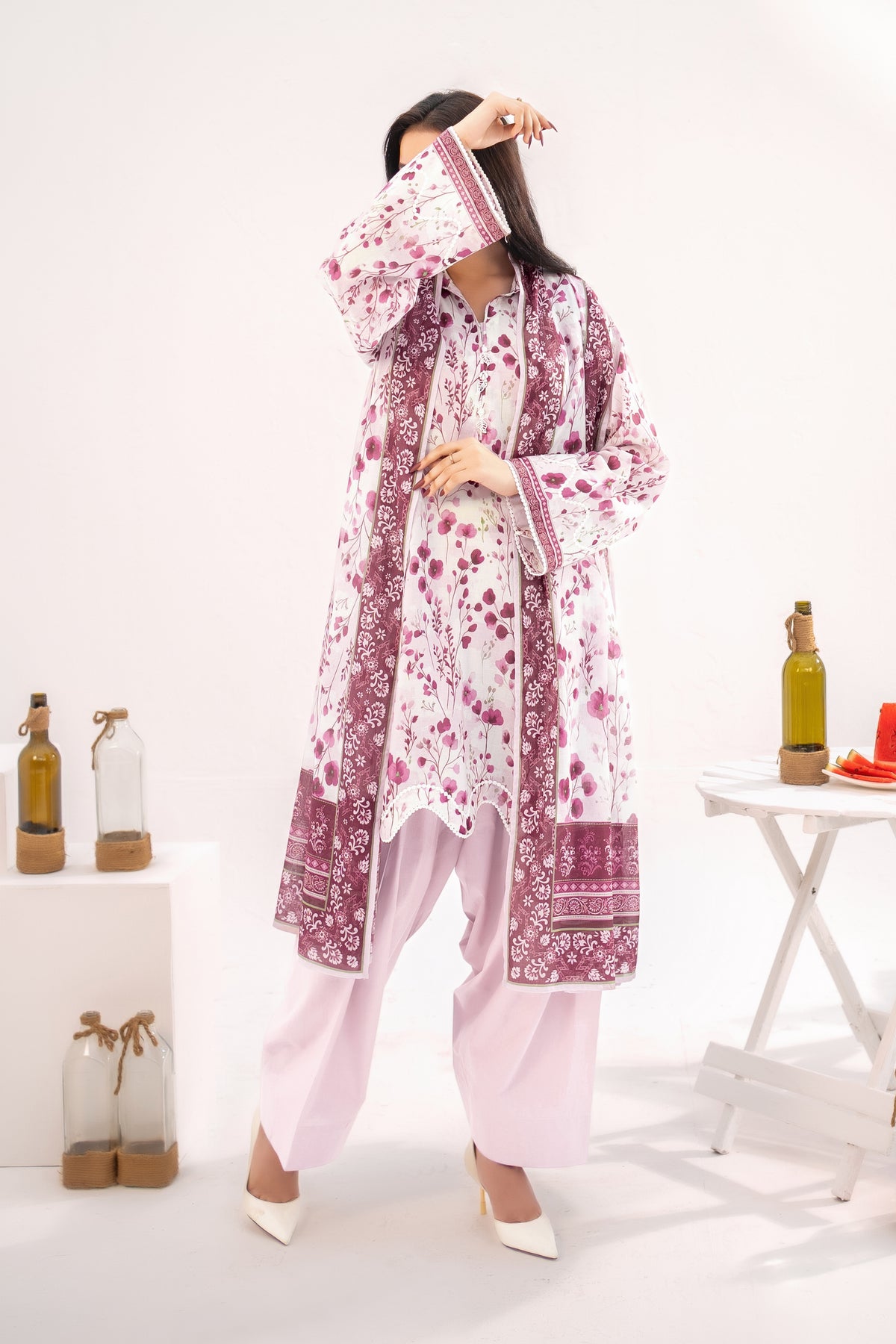 NUSLW3098 Printed Lawn Suit - Unstitched 3Pc