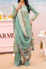 NUSLD3090 Dobby Embroidered Lawn Suit - Unstitched 3Pc